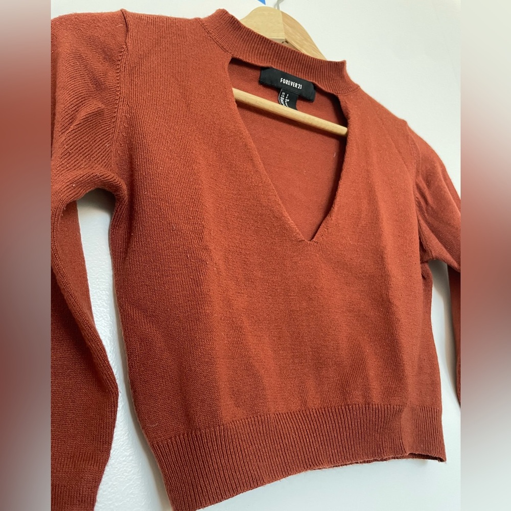 Forever 21 Terracotta Keyhole Crop Top